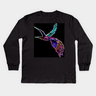 Colorful Glow Bird Kids Long Sleeve T-Shirt